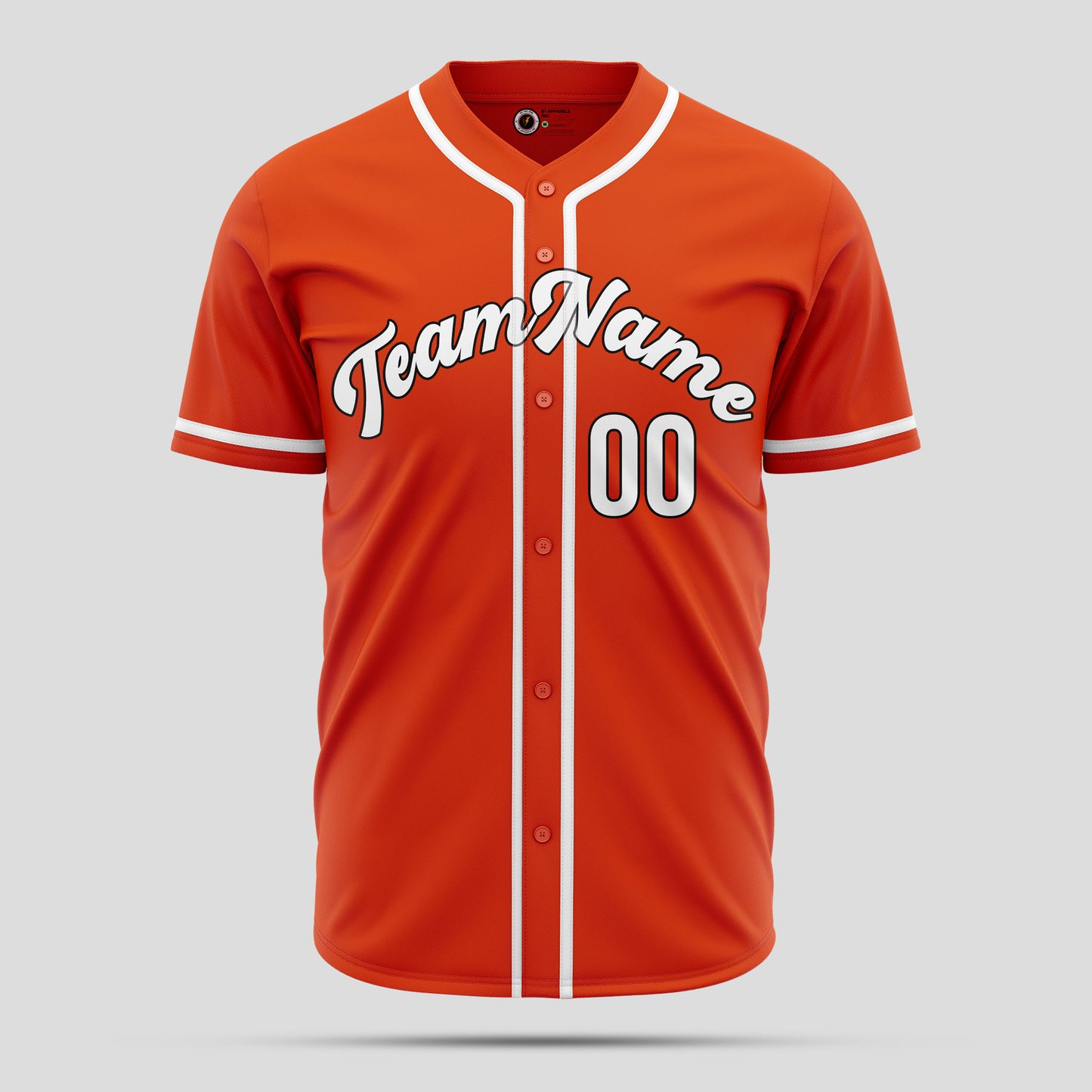 Custom Orange, White & Black Baseball Jersey