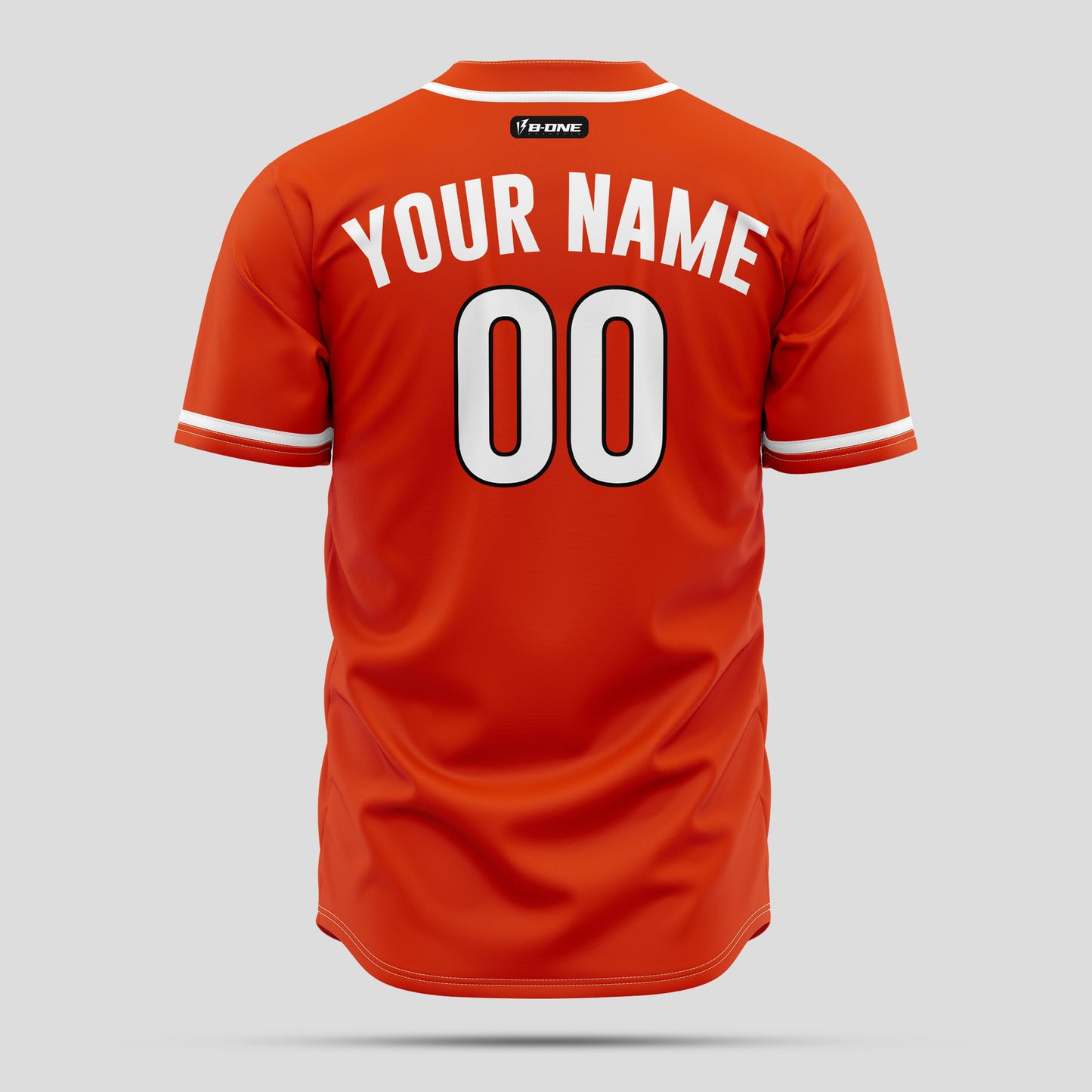 Custom Orange, White & Black Baseball Jersey