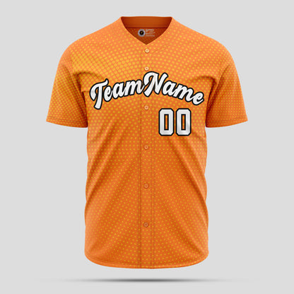 Custom Premium Orange & White Baseball Jersey