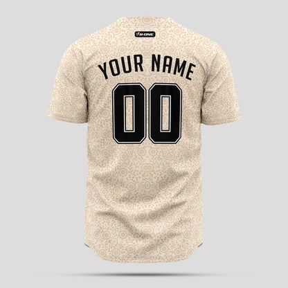 Custom Pattern Cream Black Baseball Jersey - Ultimate Team Gear