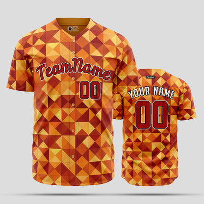 Custom Pattern Orange & Maroon Baseball Jersey