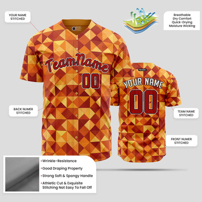 Custom Pattern Orange & Maroon Baseball Jersey