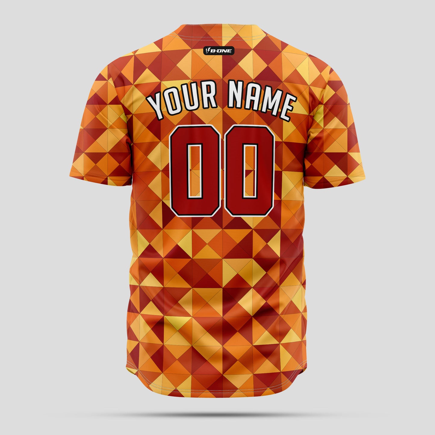 Custom Pattern Orange & Maroon Baseball Jersey