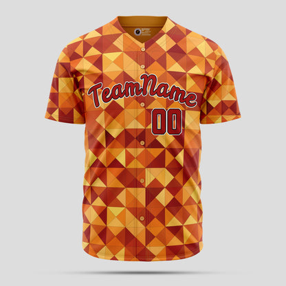 Custom Pattern Orange & Maroon Baseball Jersey