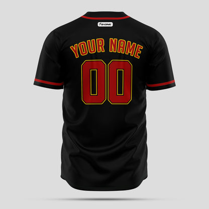 Custom Premium Black & Orange Authentic Baseball Jersey