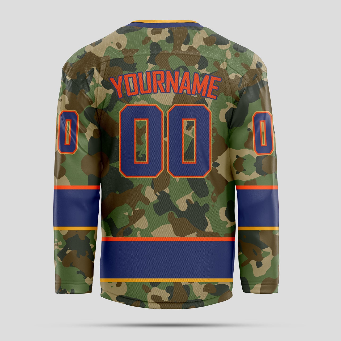 Custom Premium Quality Blue and Red Camo Hockey Jersey - Durable & Personalized