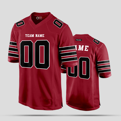 Custom Premium Quality Cardinal Black Football Jersey with Personalized Team Name