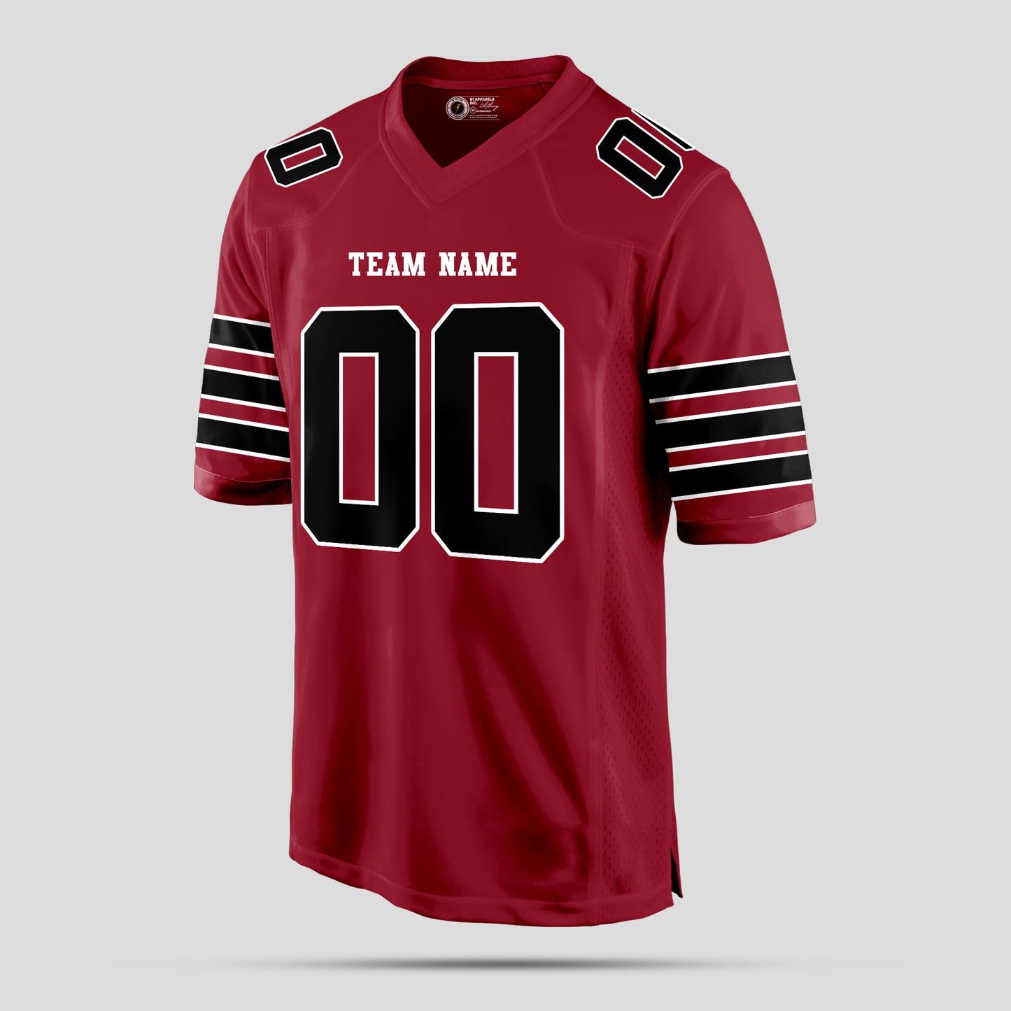 Custom Premium Quality Cardinal Black Football Jersey with Personalized Team Name