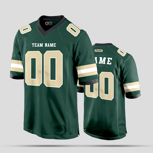 Custom Premium Quality Green White Old Gold Football Jersey