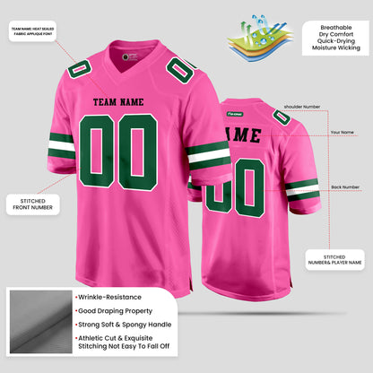 Custom Premium Quality Light Pink and Green Football Jersey – Personalized for Style and Durability