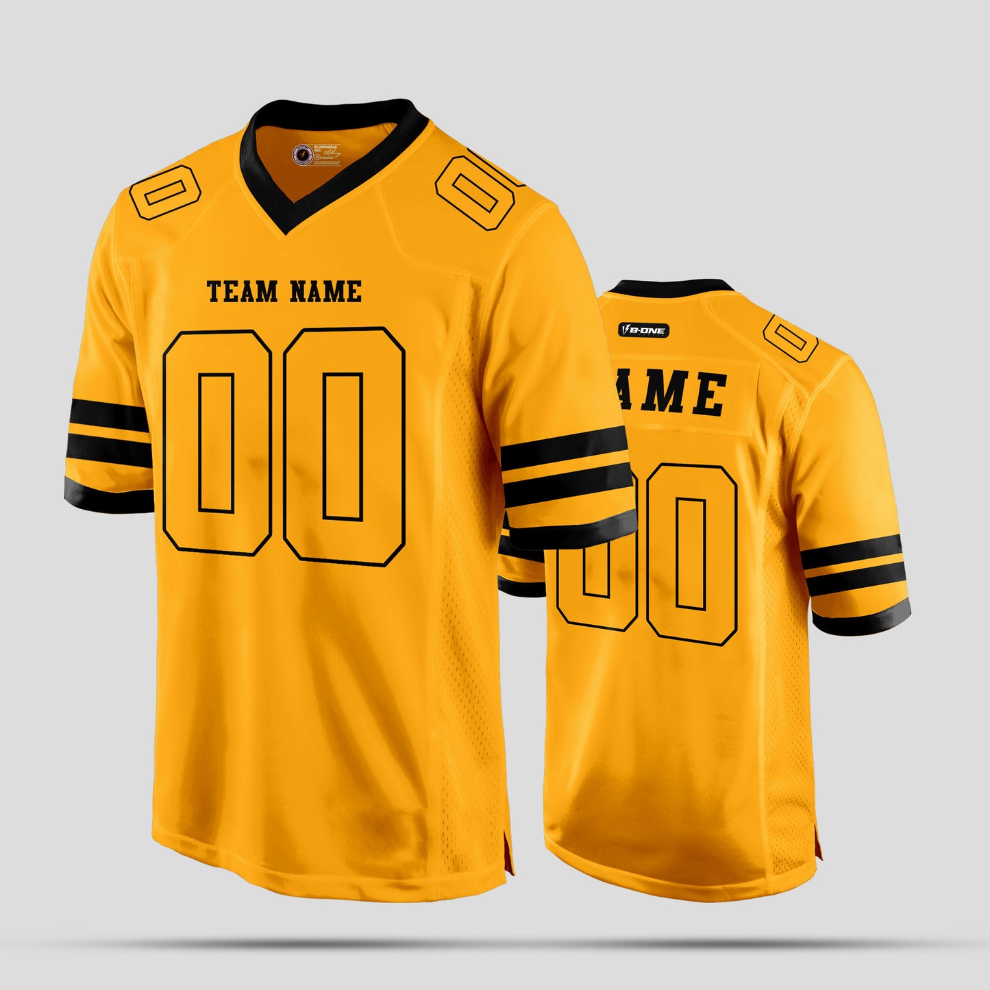 Custom Premium Quality Old Gold and Black Football Jersey with Personalized Design