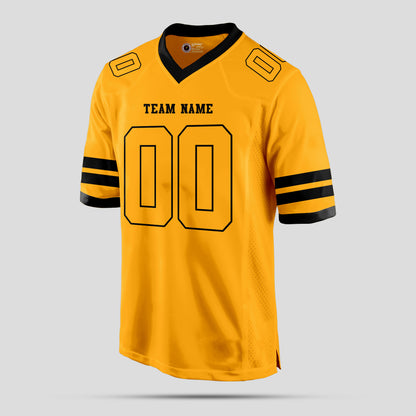 Custom Premium Quality Old Gold and Black Football Jersey with Personalized Design