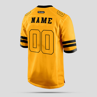 Custom Premium Quality Old Gold and Black Football Jersey with Personalized Design