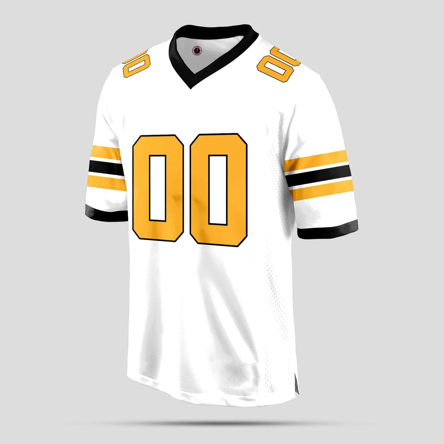 Custom Premium Quality White, Black, and Yellow Football Jersey – Personalized Sportswear