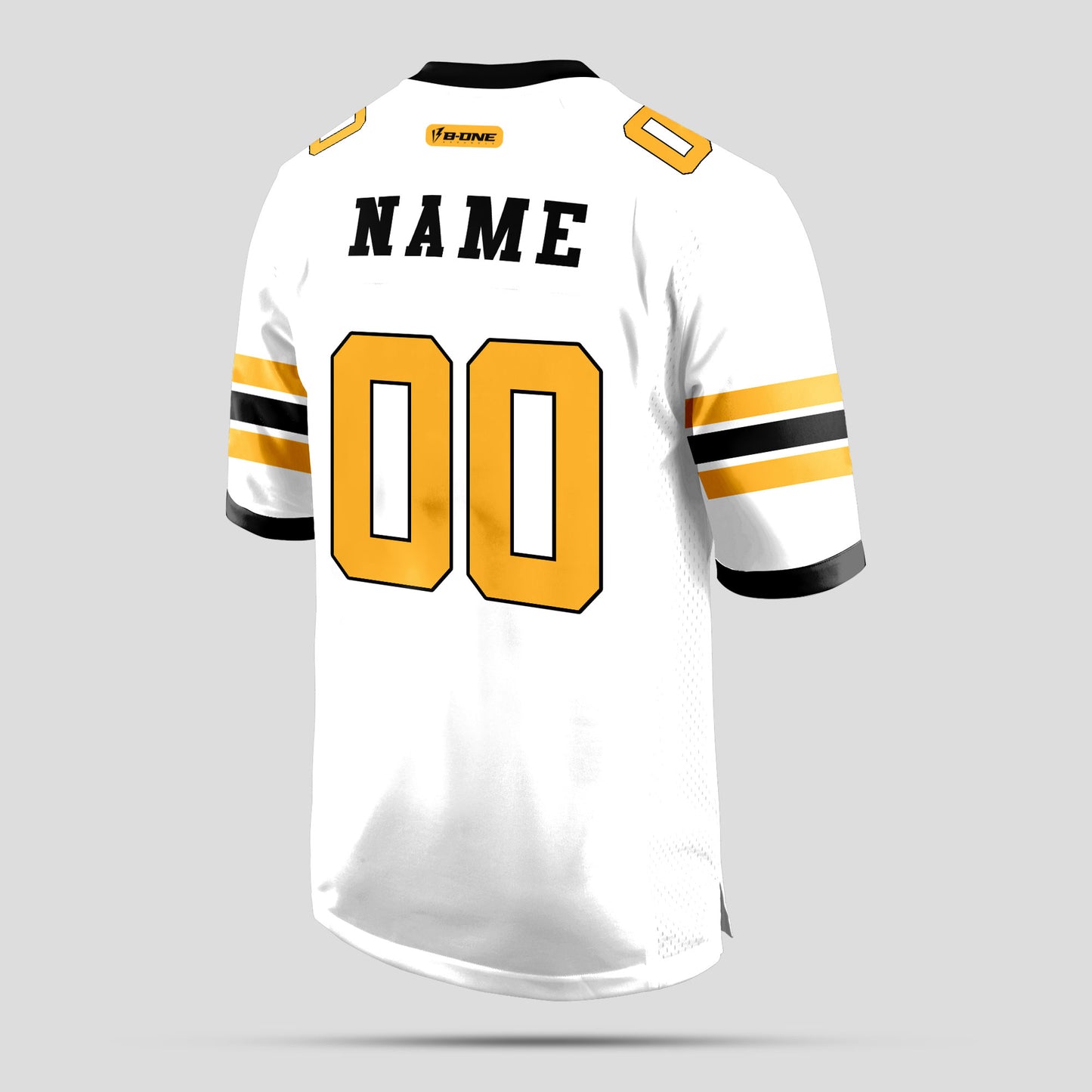 Custom Premium Quality White, Black, and Yellow Football Jersey – Personalized Sportswear