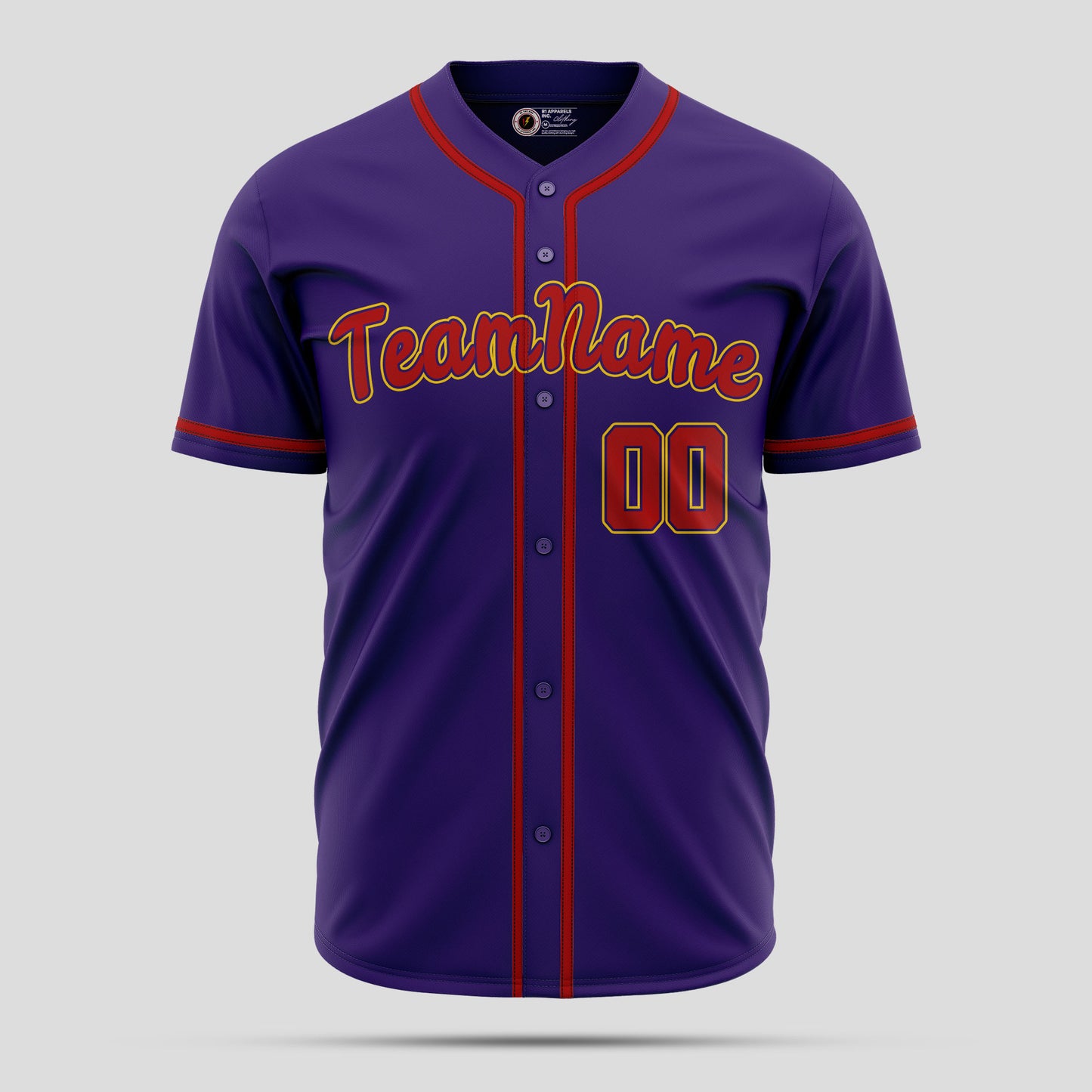 Custom Purple & Orange Unisex Baseball Jersey