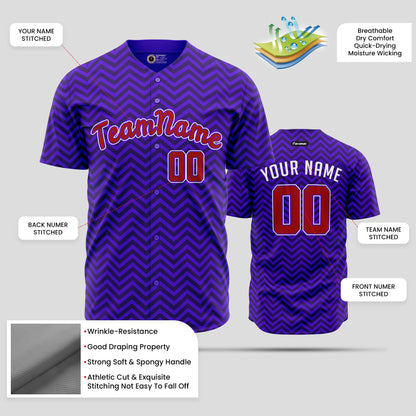 Custom Purple, Orange & White High-Quality Baseball Jersey