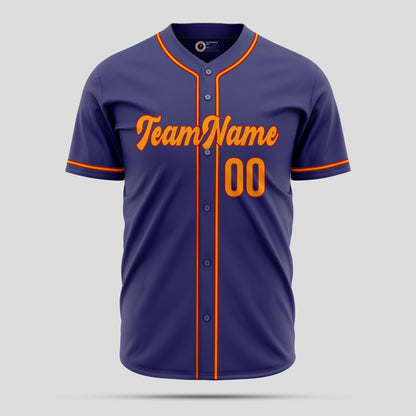 Custom Purple & Orange High-Quality Baseball Jersey