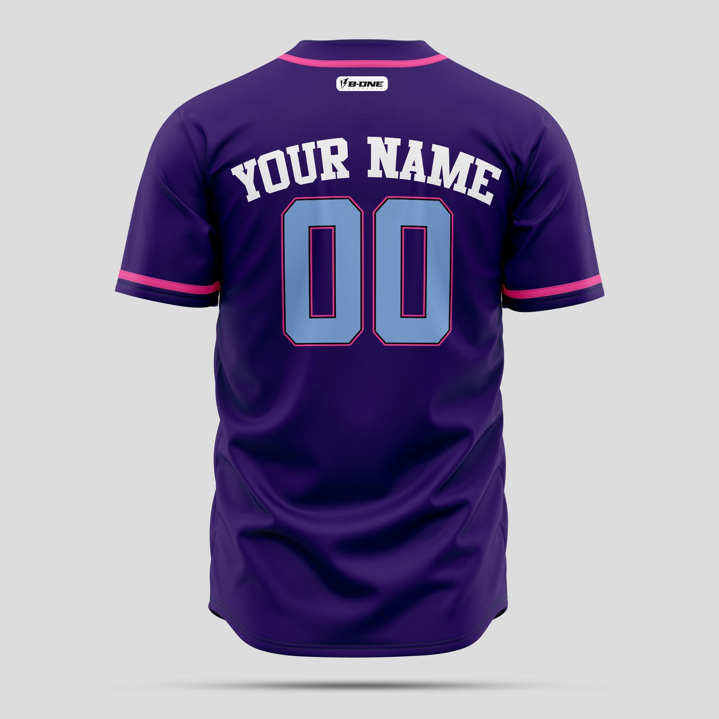 Custom Purple, Pink & Blue Authentic Baseball Jersey