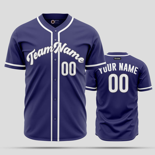 Custom Purple & White Premium Baseball Jersey