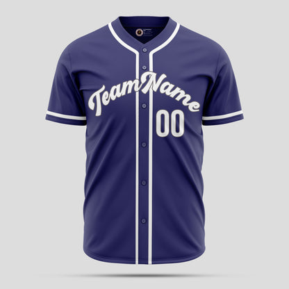 Custom Purple & White Premium Baseball Jersey