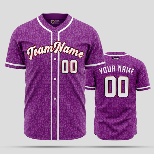 Custom Purple & Yellow Authentic Baseball Jersey