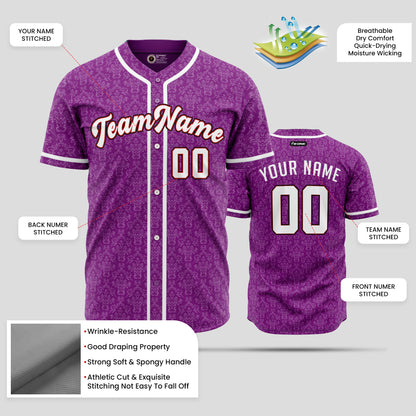 Custom Purple & Yellow Authentic Baseball Jersey