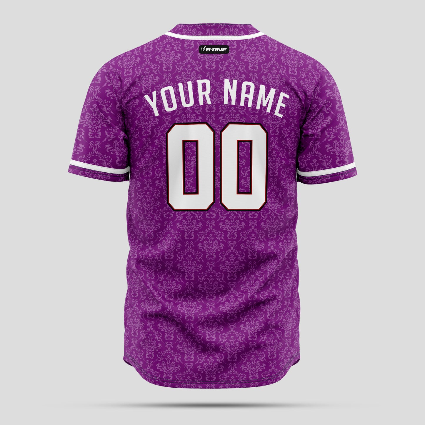 Custom Light Purple & Pink Textured Baseball Jersey