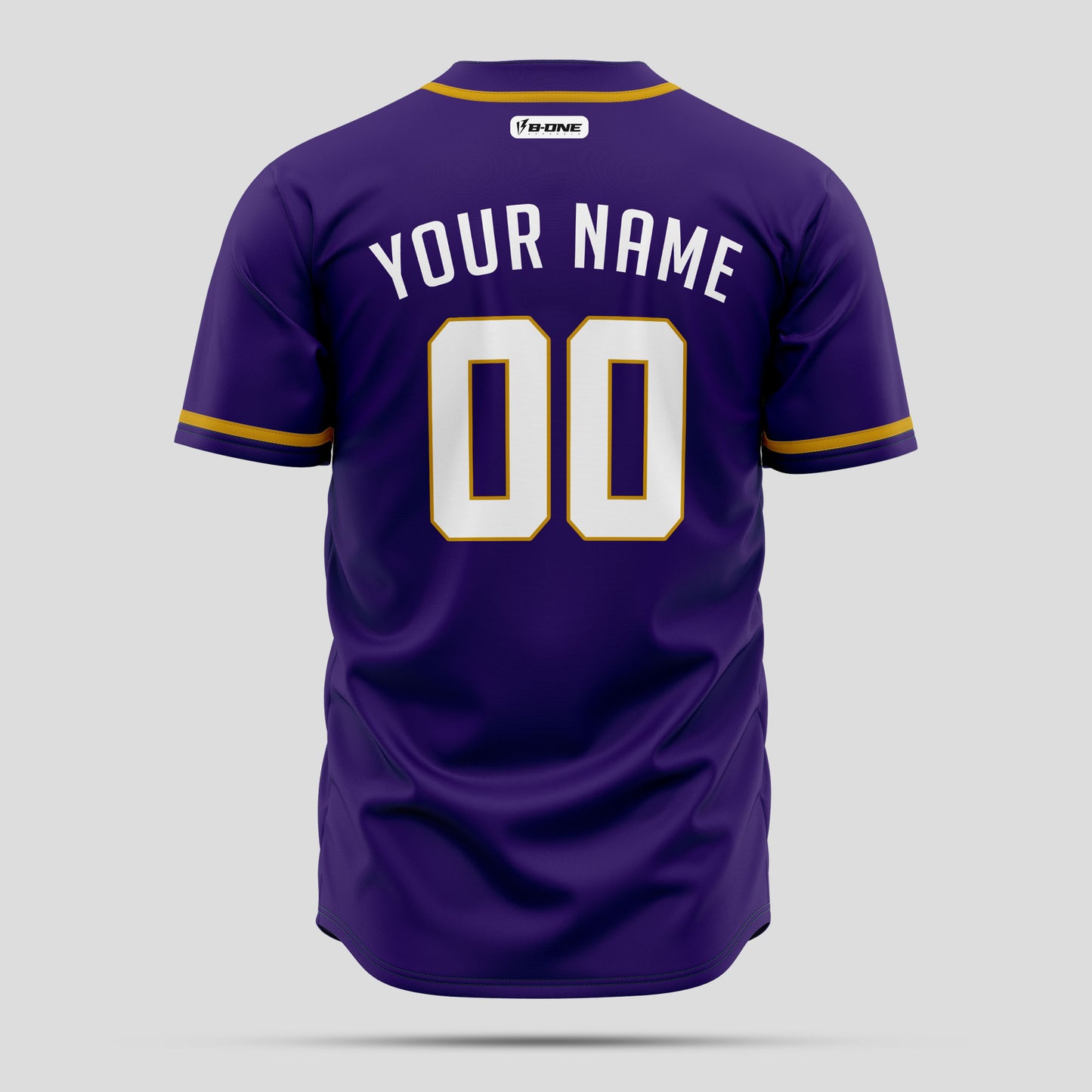 Custom Purple, Yellow & White Real Quality Baseball Jersey