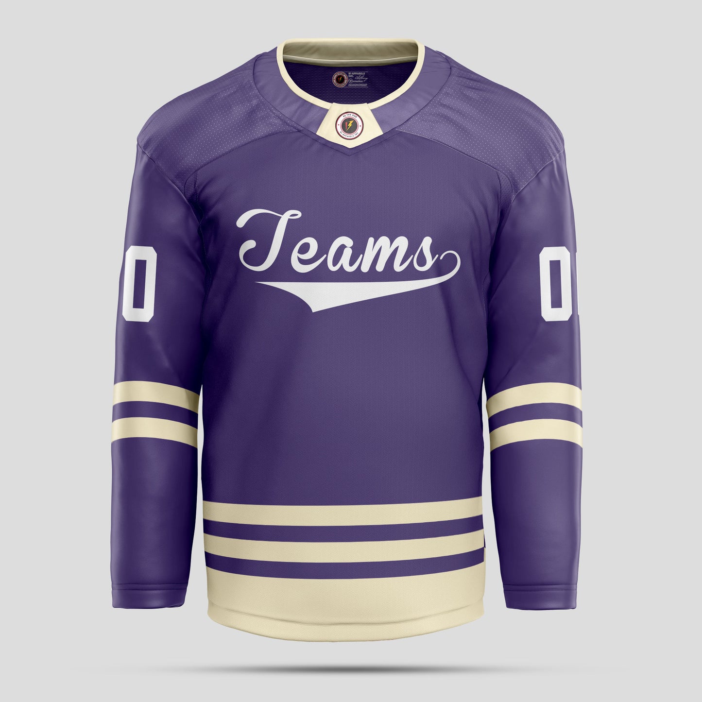 Custom Purple, Old Gold, and White Hockey Jersey - Premium Personalized Teamwear