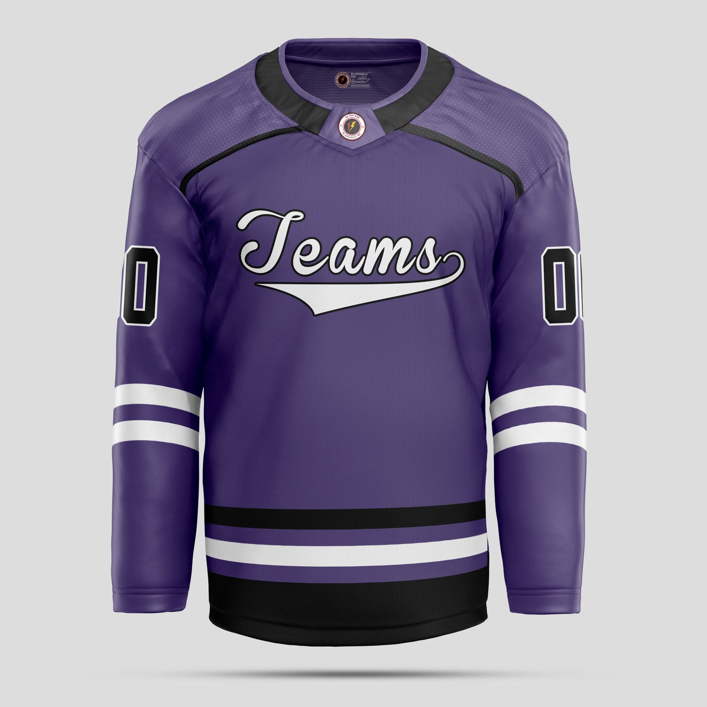 Custom Purple, White, and Black Premium Quality Hockey Jersey - Personalized Teamwear