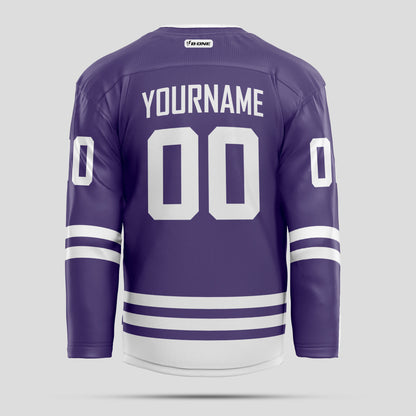 Custom Purple and White Hockey Jersey - Personalized Team Uniform