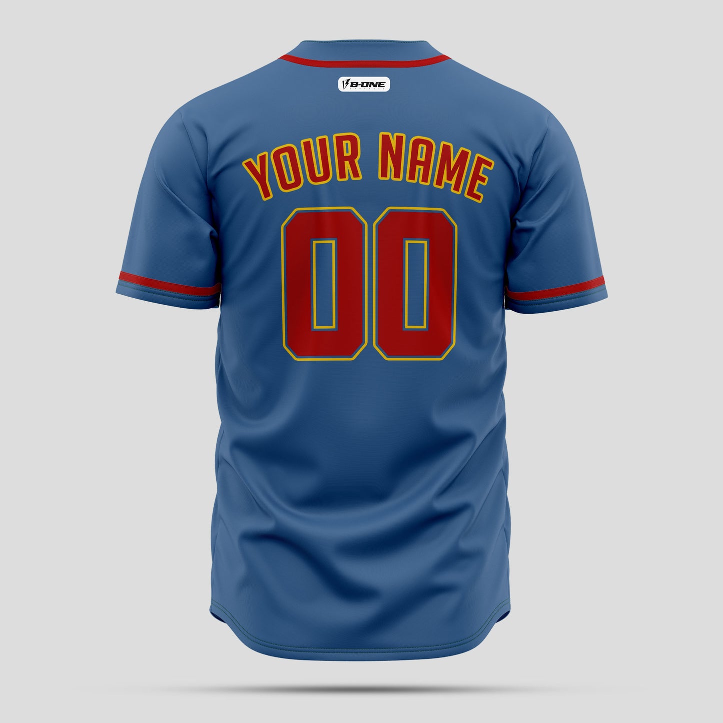 High-Quality Custom Light Blue & Orange Baseball Jersey