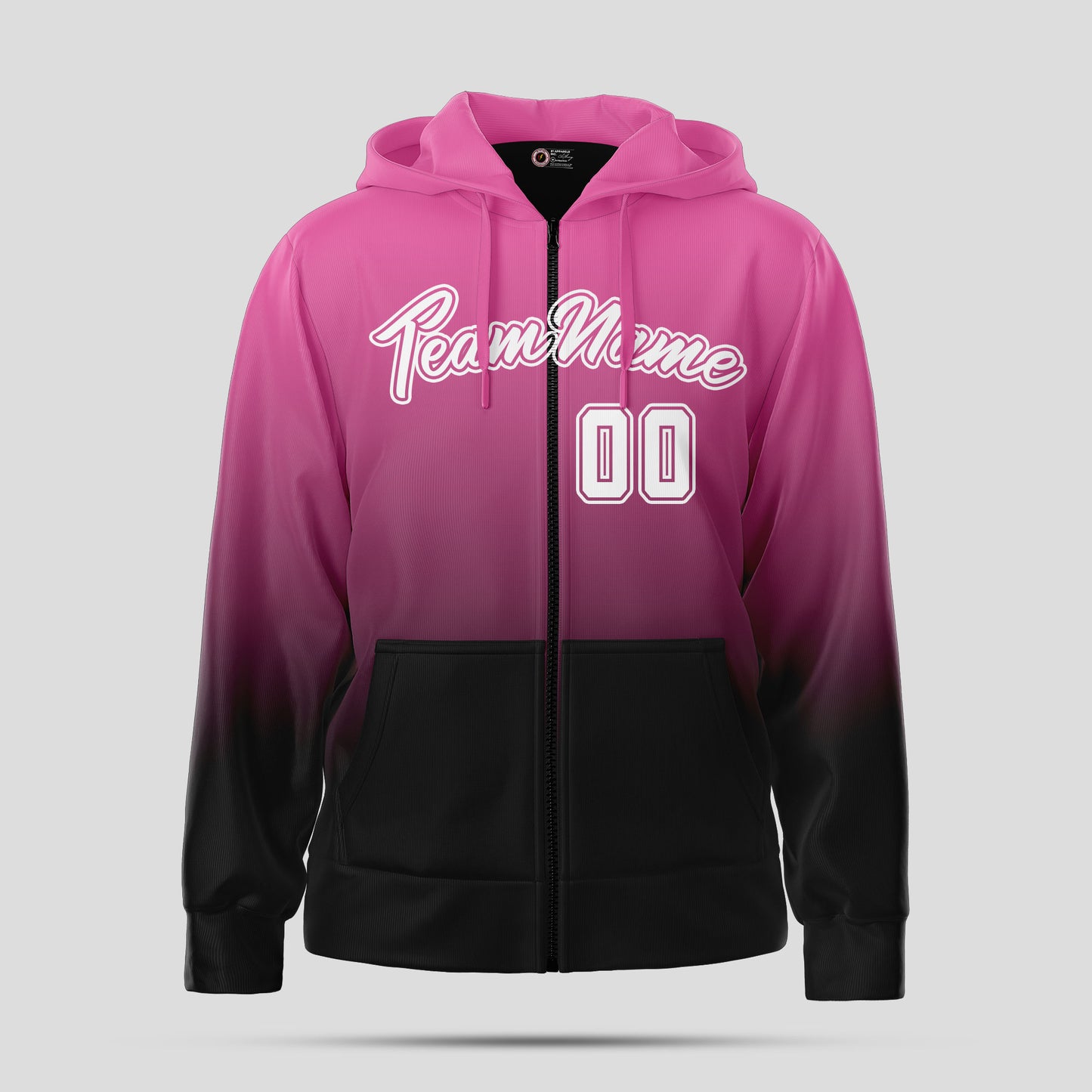 Custom Quality Pink and Black Pullover Sweatshirt Hoodie