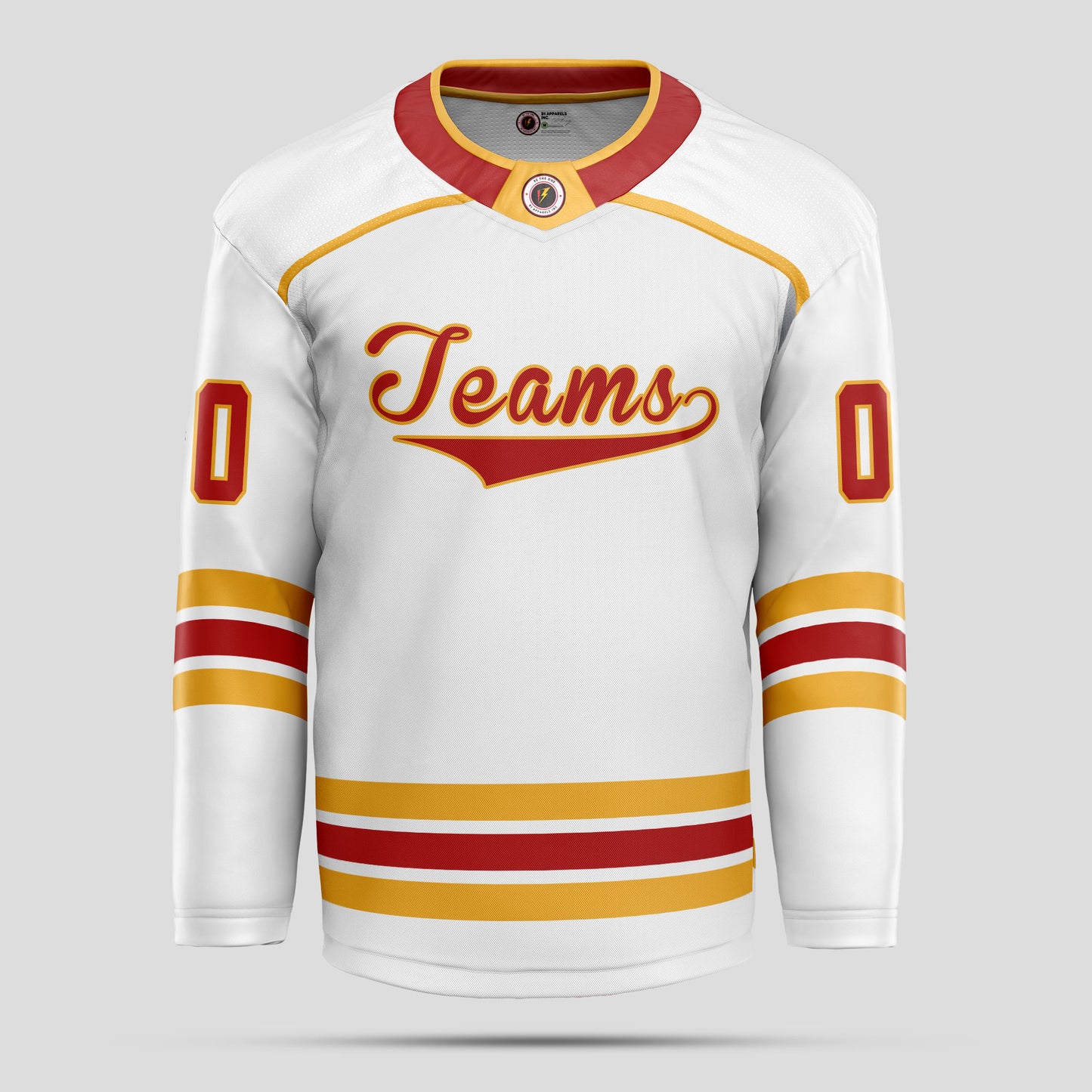 Custom Quality White, Red, and Yellow Hockey Jersey - Personalized & Durable