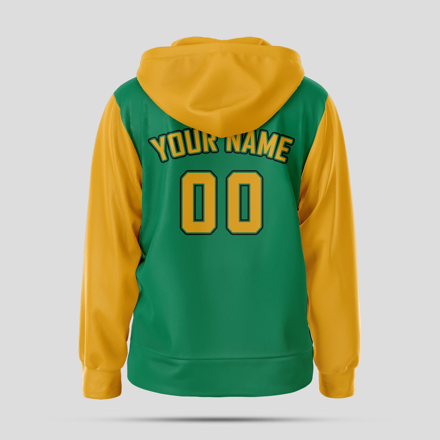 Custom Real Quality Green Yellow Pullover Hoodie Sweatshirt