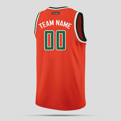 Custom Real Quality Orange and Green Basketball Jerseys – Team Uniforms