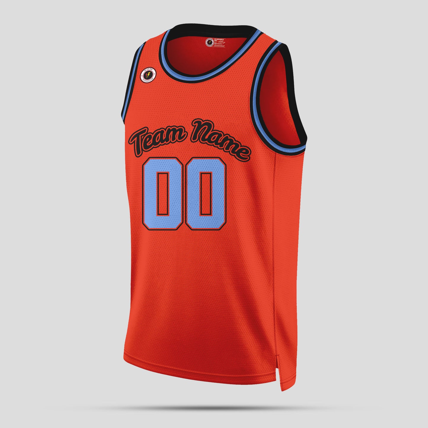 Custom Real Quality Orange and Light Blue Basketball Jerseys – Team Uniforms