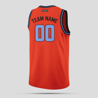 Custom Real Quality Orange and Light Blue Basketball Jerseys – Team Uniforms