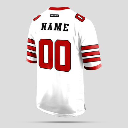 Custom Real Quality White and Red Football Jersey – Durable & Stylish