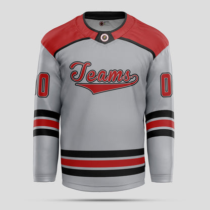 Custom Red and Black Ice Hockey Jersey - Premium Quality & Personalized