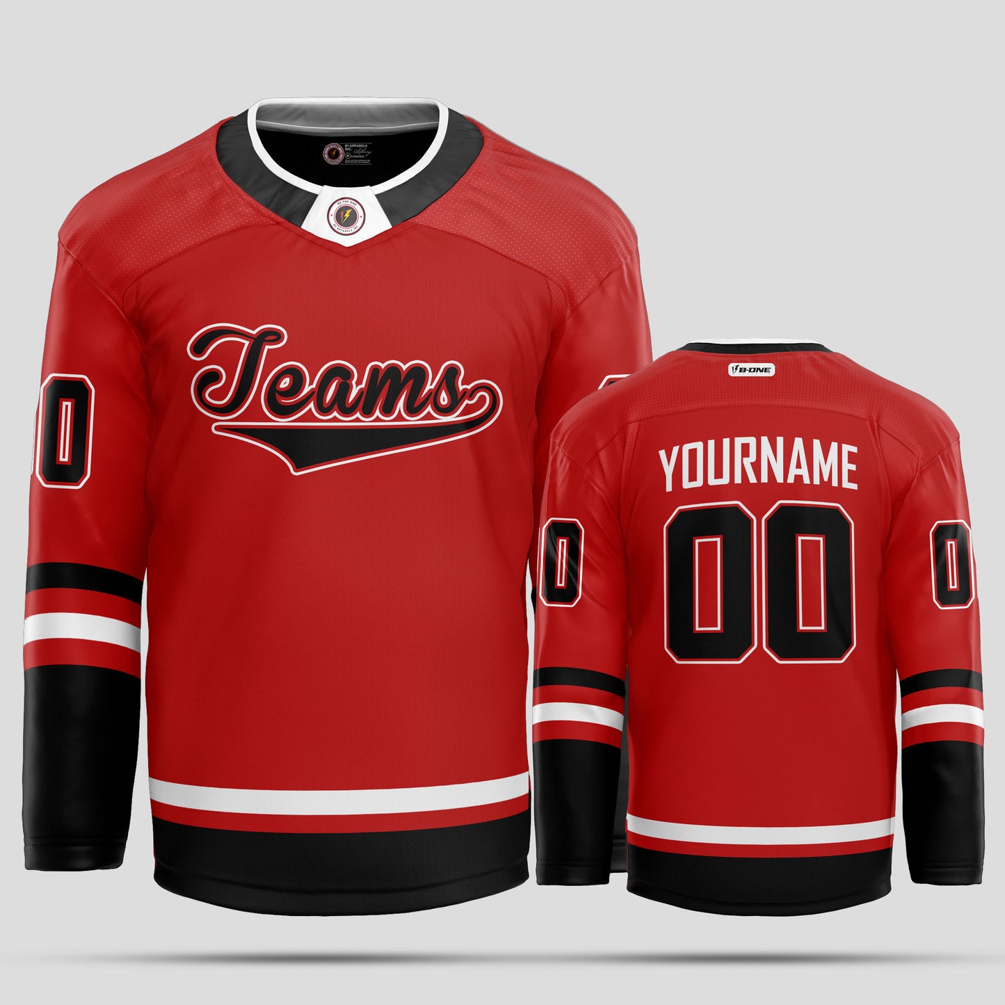 Custom Red, Black, and White Premium Quality Hockey Jersey – Superior Design & Comfort