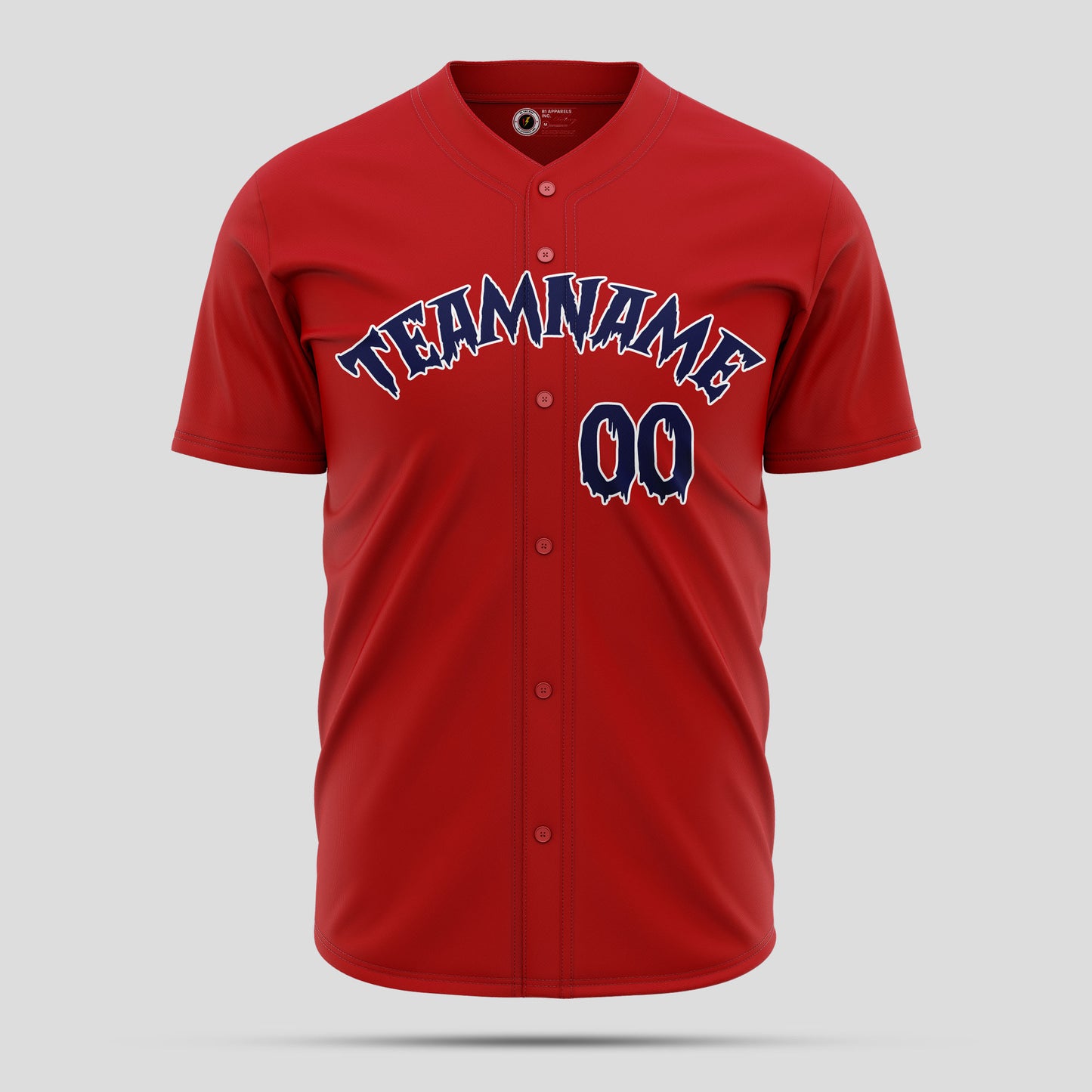 Premium Custom Red & Navy Blue Baseball Jersey