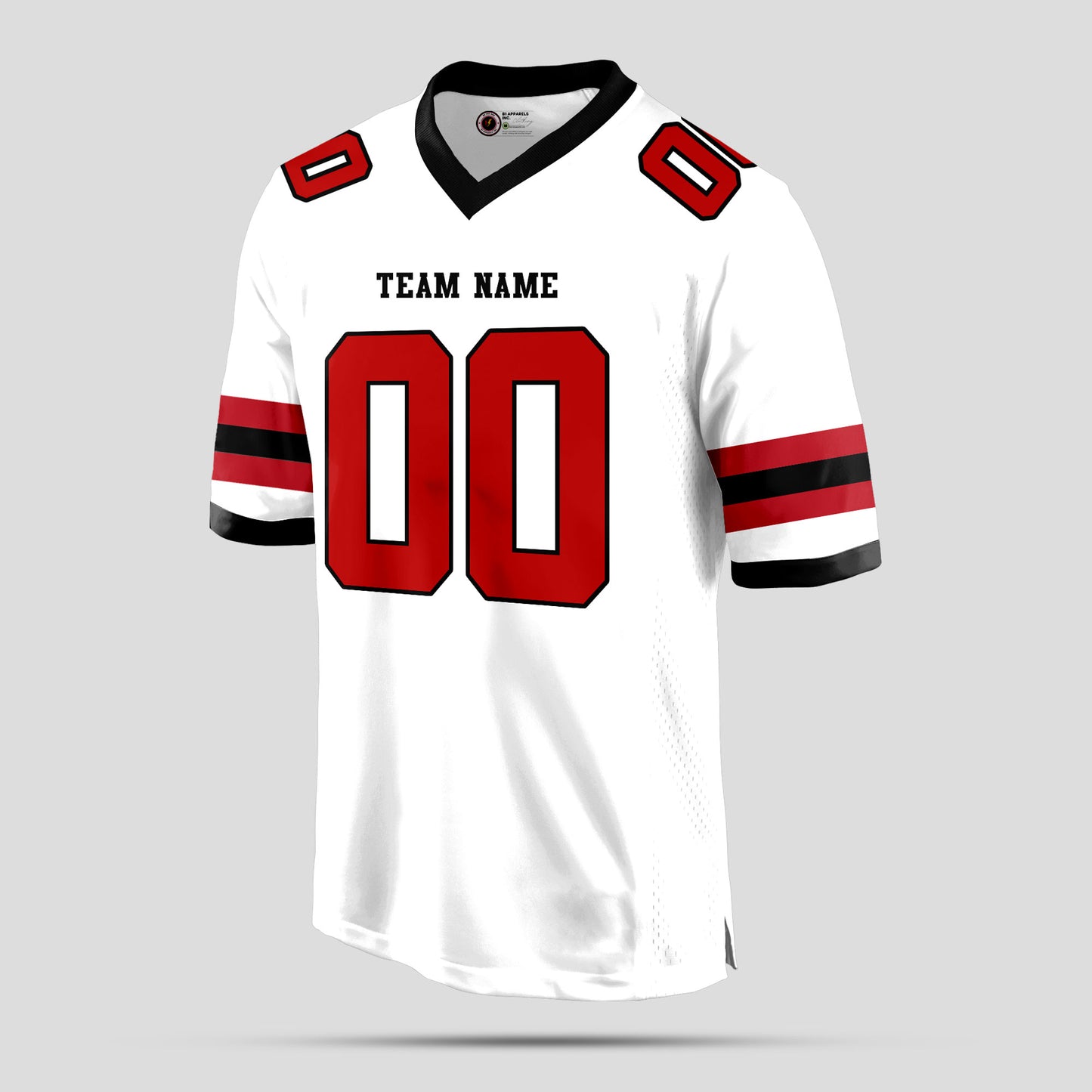 Custom Red, White, and Black Football Jersey – Premium Personalized Sportswear