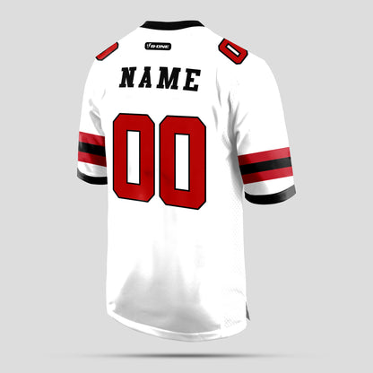 Custom Red, White, and Black Football Jersey – Premium Personalized Sportswear