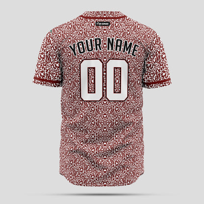 Authentic Custom Red & White Pattern Baseball Jersey