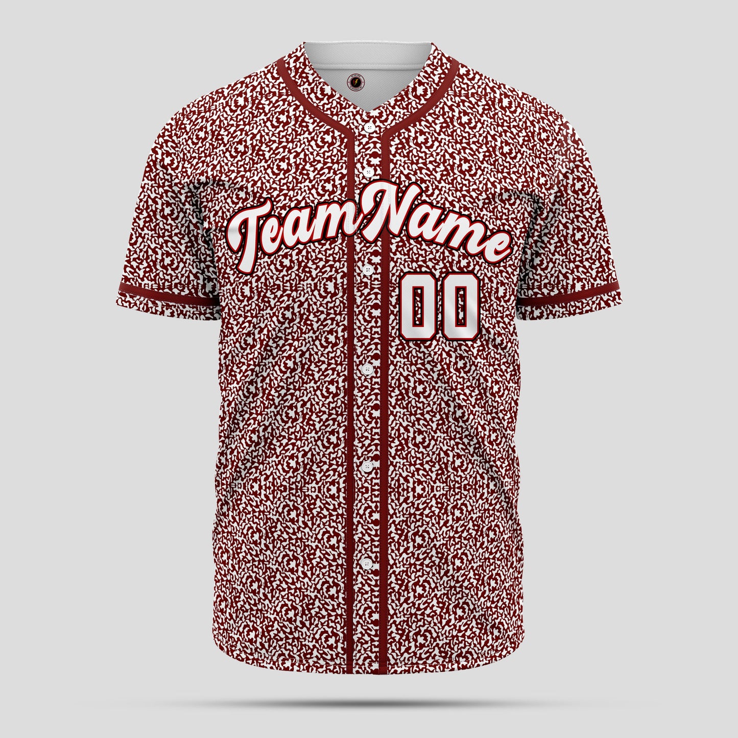 Authentic Custom Red & White Pattern Baseball Jersey