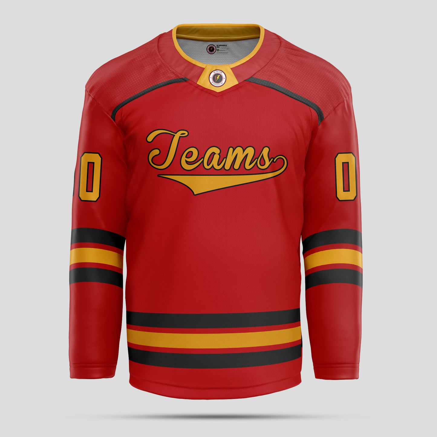 Custom Red and Yellow Streetwear Hockey Jersey – Bold & Personalized Design