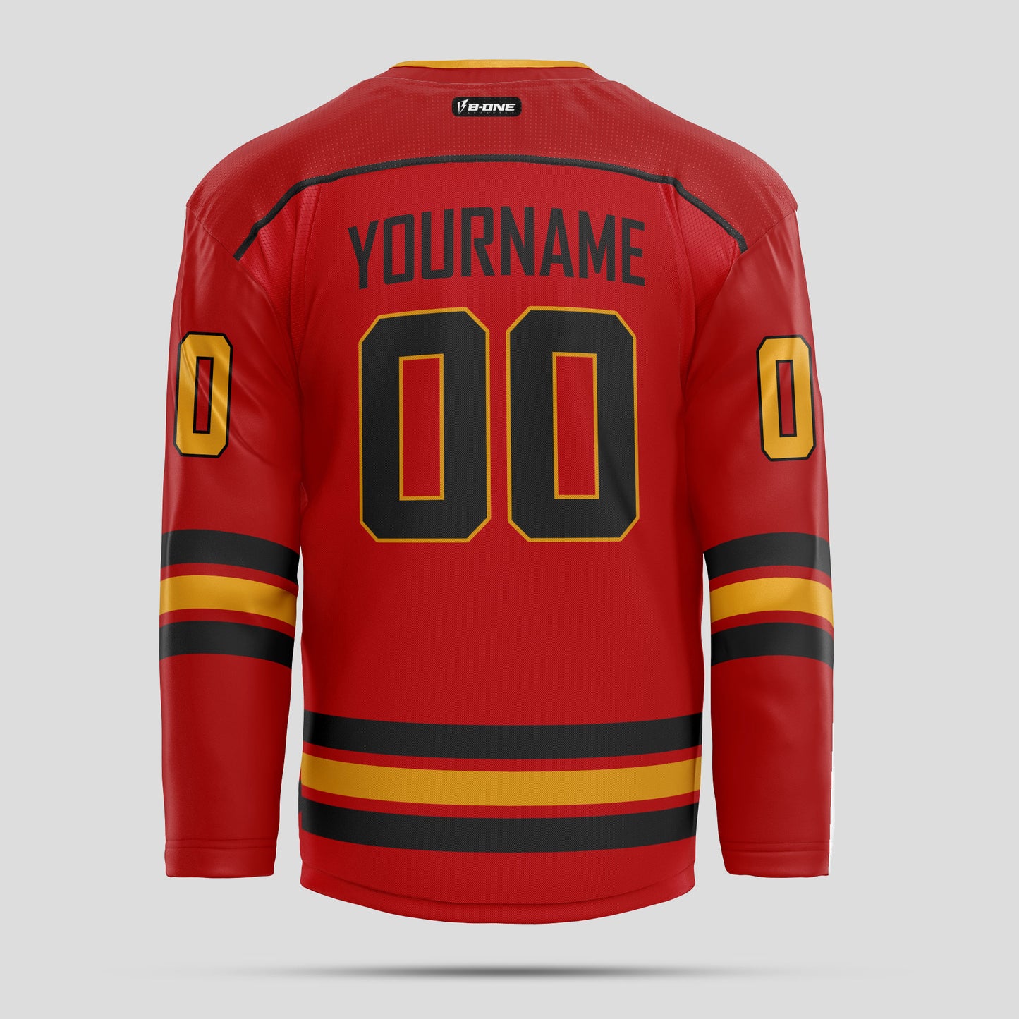 Custom Red and Yellow Streetwear Hockey Jersey – Bold & Personalized Design