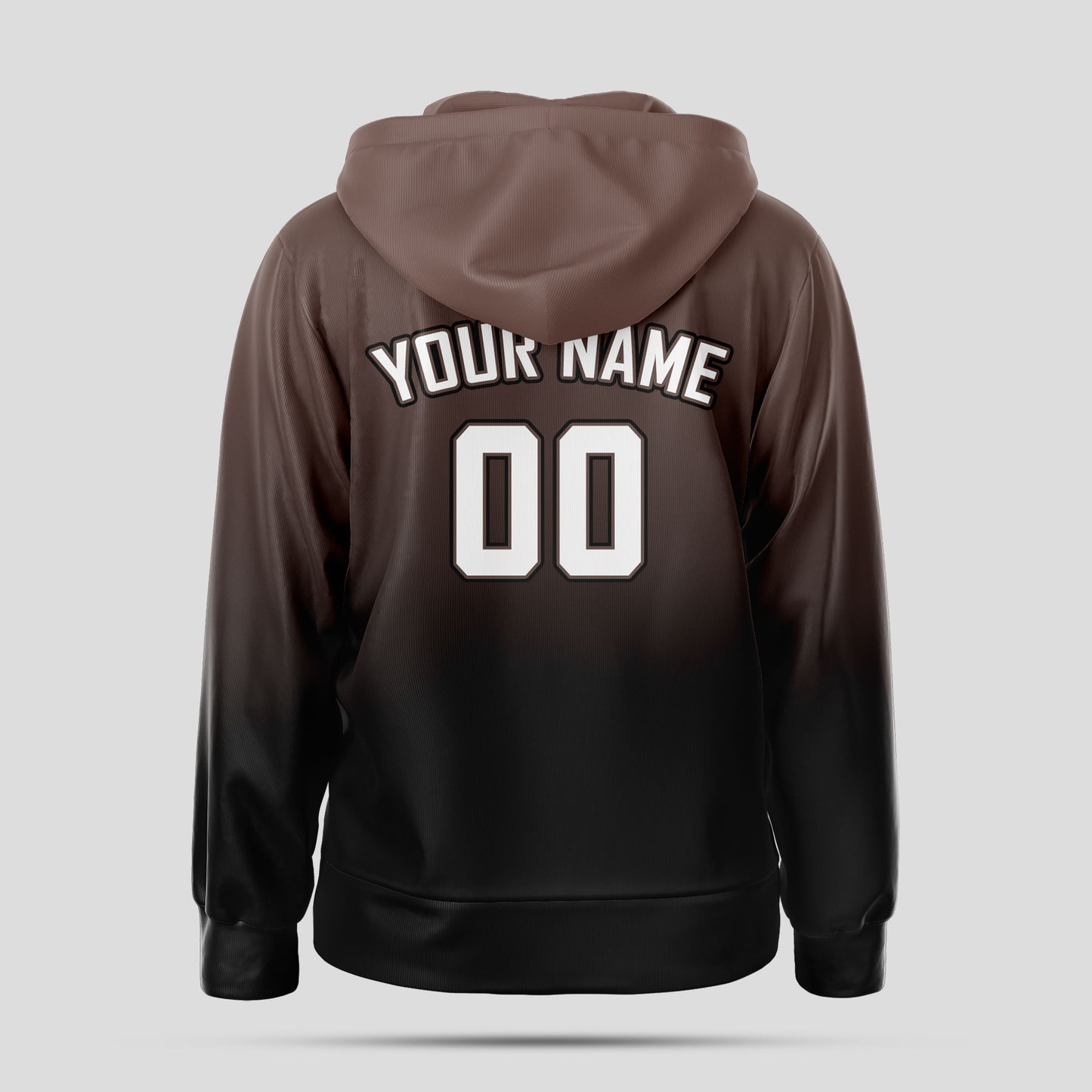 Custom Stitched Brown Black White Pullover Hoodie Sweatshirt